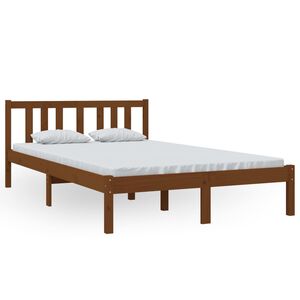 vidaXL Estructura cama sin colch&oacute;n madera maciza marr&oacute;n miel 120x200cm