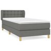 vidaXL Cama box spring con colch&oacute;n tela gris oscuro 90x200 cm