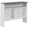vidaXL Mesa de bar con 2 tableros blanco y gris 130x40x120 cm