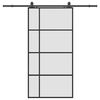 vidaXL Puerta corredera set herrajes negra 102,5x205 cm ESG vidrio