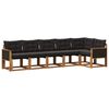 vidaXL Conjunto de sof&aacute;s de exterior con coj&iacute;n 6 pcs Natural y negro