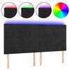 vidaXL Cabecero con luces LED terciopelo negro 200x5x118/128 cm