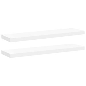 vidaXL Estantes flotantes pared 2 uds MDF blanco 90x23,5x3,8 cm