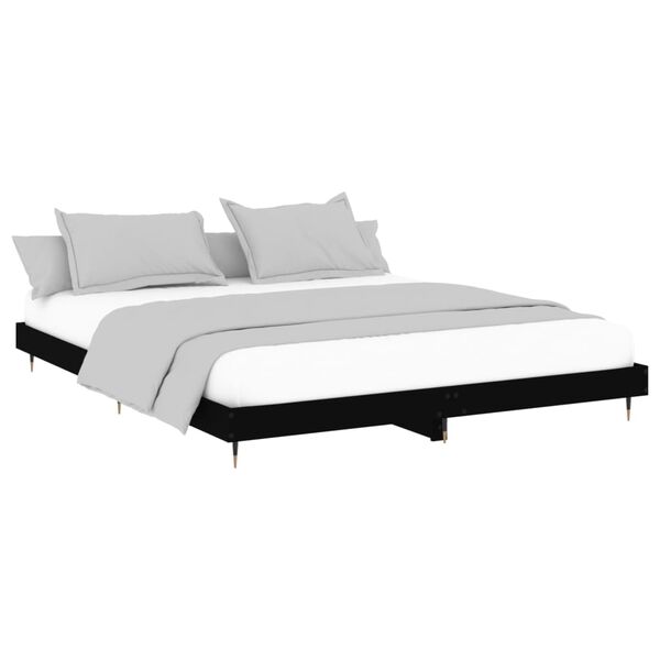vidaXL Estructura de cama madera de ingeniería negra 120x200 cm