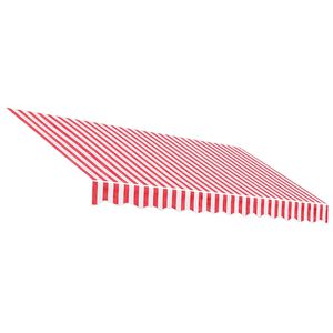 vidaXL Tela de repuesto para toldo rojo y blanco 3x2,5 m poli&eacute;ster