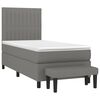 vidaXL Cama box spring con colch&oacute;n tela gris oscuro 80x200 cm