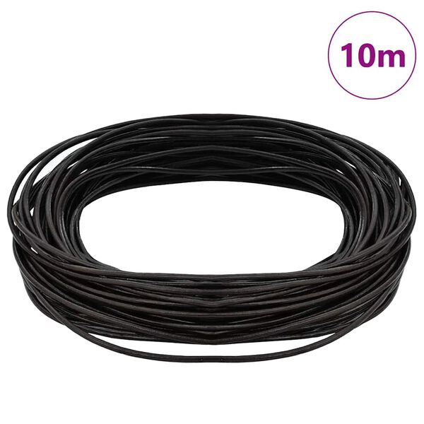 vidaXL Cordón de cuero Marrón Oscuro Ø1 mm x 10 m Cuero