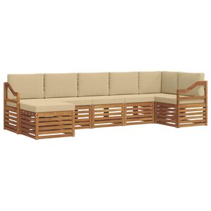 vidaXL Conjunto de Sof&aacute; Seccional con coj&iacute;n 7 pcs Natural y Beige