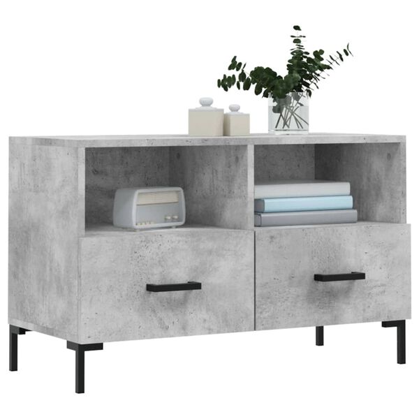 vidaXL Mueble para TV madera contrachapada gris hormigón 80x36x50 cm