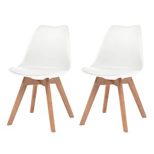 vidaXL Sillas de comedor 2 unidades pl&aacute;stico blanco
