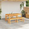 vidaXL Conjunto de Comedor de Jardín 3 pcs Marrón