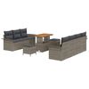 vidaXL Conjunto de sof&aacute;s de jard&iacute;n 10 pcs Gris rat&aacute;n sint&eacute;tico
