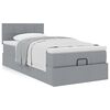 vidaXL Cama otomana con colch&oacute;n gris claro 90x200 cm tela