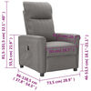 vidaXL Sill&oacute;n reclinable el&eacute;ctrico tela gris claro