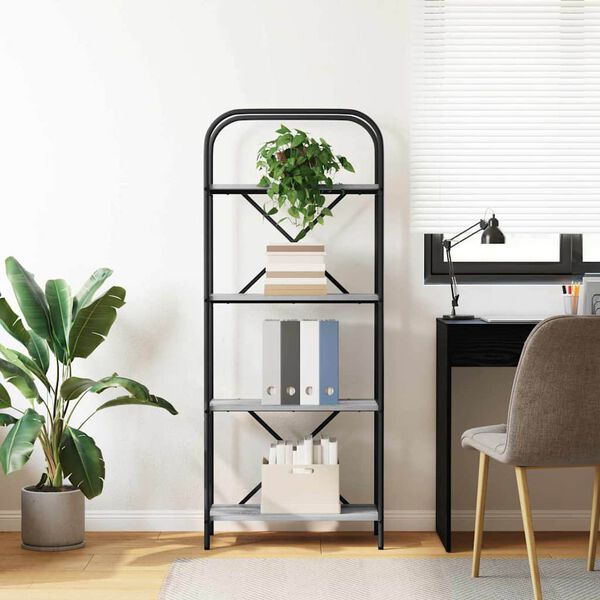 vidaXL Estante de libros Gris Sonoma 60 x 30 x 146 cm