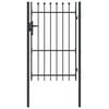 vidaXL Puerta de valla Boxtel de una puerta con punta de acero, 1x1,5 m, negro