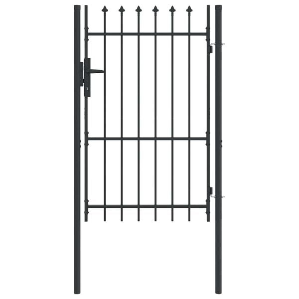 vidaXL Puerta de valla Boxtel de una puerta con punta de acero, 1x1,5 m, negro