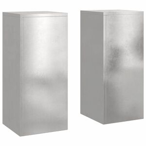 vidaXL Soporte de plantas 2 uds. Plateado 24 x 24 x 55 cm