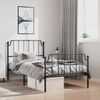 vidaXL Estructura cama sin colch&oacute;n con estribo metal negro 100x190 cm