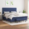 vidaXL Cama box spring con colch&oacute;n tela azul 160x200 cm