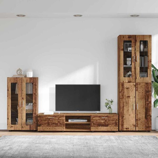 vidaXL Conjunto de mueble de TV con caj&oacute;n FLORIN Madera vieja