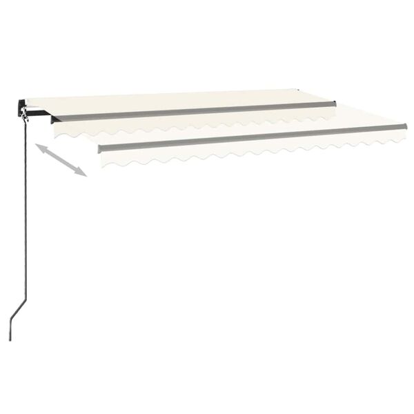vidaXL Toldo retr&aacute;ctil manual crema 450x300 cm