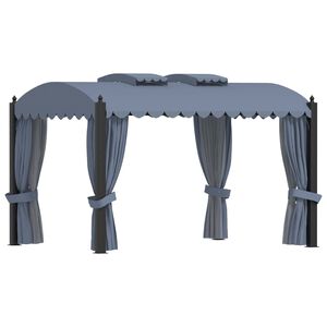 vidaXL Cenador con cortinas acero gris antracita 3x4 m