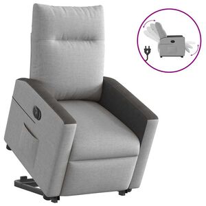 vidaXL Sill&oacute;n el&eacute;ctrico reclinable elevable de tela gris nube
