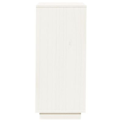 vidaXL Armario zapatero de madera maciza de pino blanco 35x35x80 cm