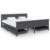 vidaXL Estructura de cama 4 cajones madera pino gris oscuro 180x200 cm