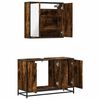 vidaXL Set de muebles ba&ntilde;o 2 pzas madera contrachapada roble ahumado