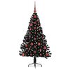 vidaXL &Aacute;rbol de Navidad Artificial Preiluminado Negro 120 cm PVC