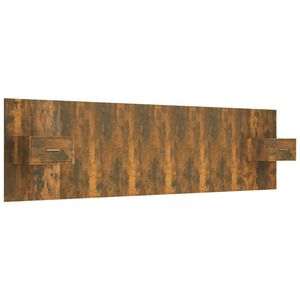 vidaXL Cabecero de cama y mesitas madera contrachapada roble ahumado