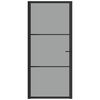 vidaXL Puerta interior vidrio ESG y aluminio negro 93x201,5 cm