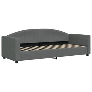 vidaXL Sof&aacute; cama sin colch&oacute;n tela gris oscuro 80x200 cm