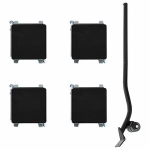 vidaXL Ruedas para muebles (4 unidades, con elevador, 13,5 x 13,5 x 6 cm, acero, 1300 kg)