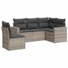 vidaXL Set de sof&aacute;s jard&iacute;n y cojines 5 pzas rat&aacute;n sint&eacute;tico gris claro