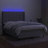 vidaXL Cama box spring colch&oacute;n y luces LED tela gris claro 140x200 cm