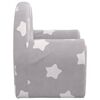 vidaXL Sof&aacute; cama infantil felpa suave gris claro con estrellas