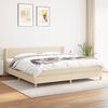 vidaXL Cama box spring con colch&oacute;n tela color crema 200x200 cm