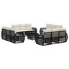 vidaXL Conjunto de sof&aacute;s de jard&iacute;n 13 pcs Negro y Blanco Crema