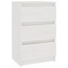 vidaXL Mesita de noche madera maciza de pino blanca 40x29,5x64 cm
