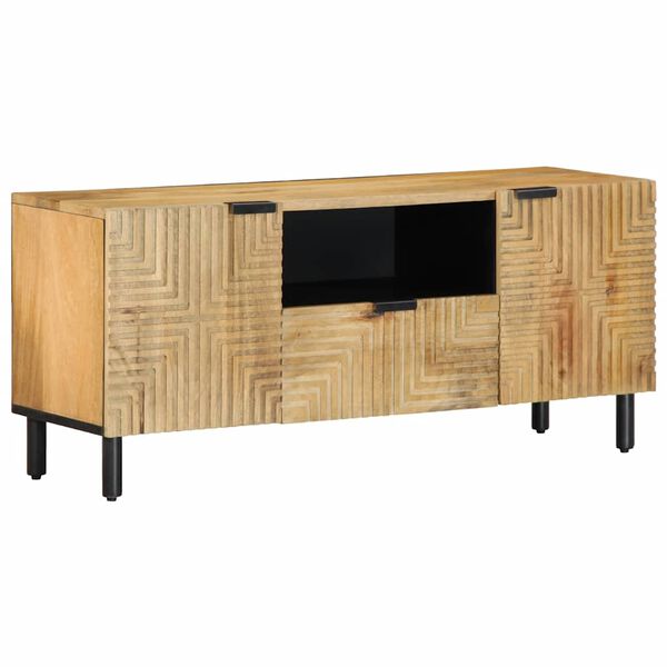 vidaXL Mueble de TV marrón 105x33x46 cm madera maciza mango