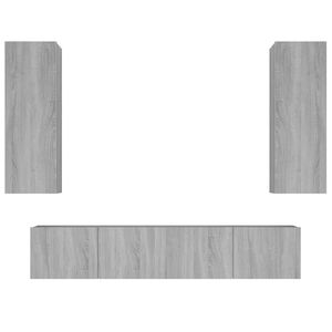 vidaXL Set de muebles para TV 4 pzas madera contrachapada gris Sonoma