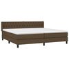 vidaXL Cama box spring con colch&oacute;n tela marr&oacute;n oscuro 200x200 cm