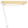 vidaXL Toldo de pie retr&aacute;ctil manual amarillo y blanco 500x350 cm