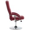 vidaXL Sill&oacute;n reclinable con reposapi&eacute;s cuero sint&eacute;tico rojo tinto