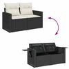 vidaXL Set de muebles de jard&iacute;n 5 pzas y cojines rat&aacute;n sint&eacute;tico negro