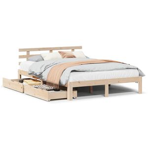 vidaXL Estructura de cama con cajones madera maciza pino 120x190 cm