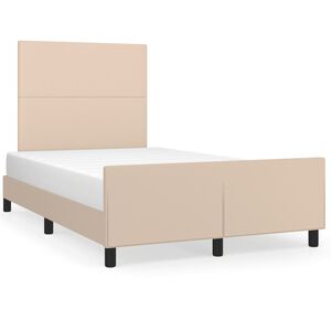vidaXL Estructura cama sin colch&oacute;n cuero sint&eacute;tico capuchino 120x200cm